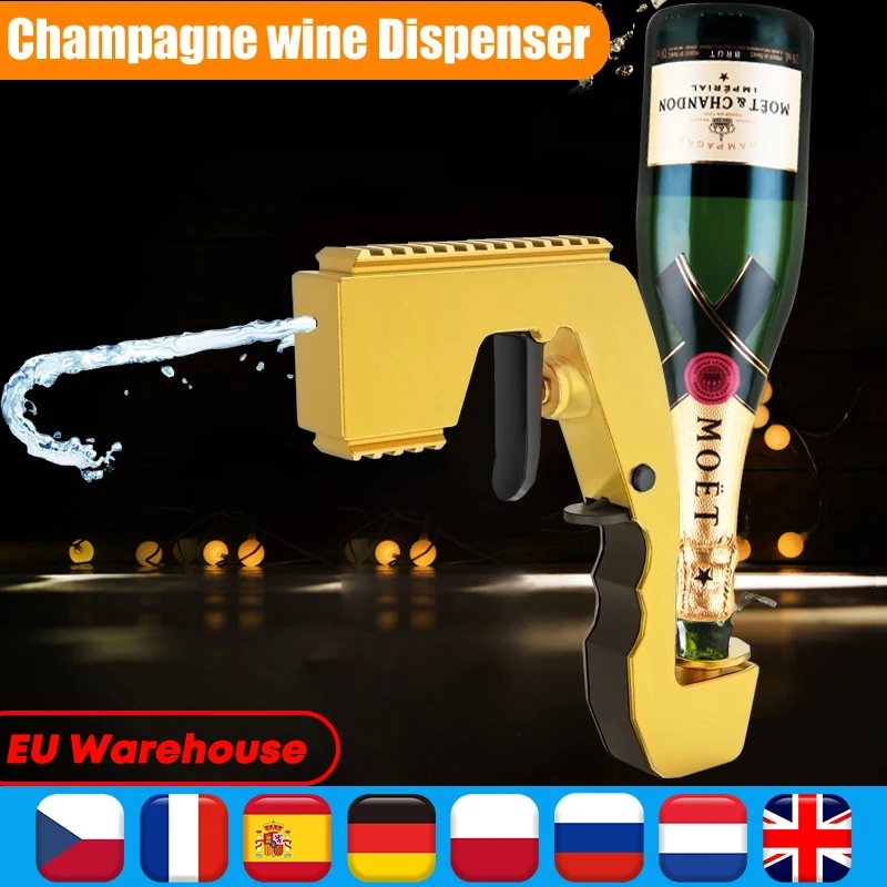 HMT Champagne Wine Sprayer Squirt Gun Bottle Beer Vacuum Stopper Shoot Drinking Ejector Feeding Party Club Bar Game Kitchen