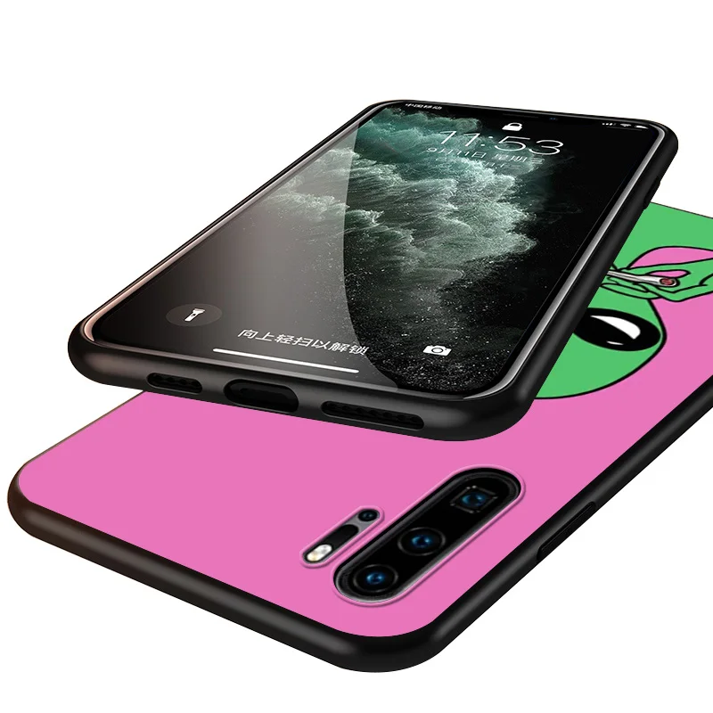 

Trippy Tie Dye Peace Alien Black Cover For Huawei P40 P30 P20 P10 P9 P8 Lite E 5G 2017 2019 Pro Plus Phone Case
