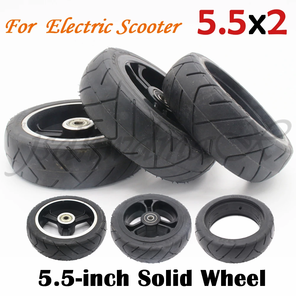 

5/5.5/6 inch solid wheels 5.5x2 145x40 solid tyre tire and alloy/plastic rim for Fast wheel F0,jackhot,Nes carbon fiber scooter