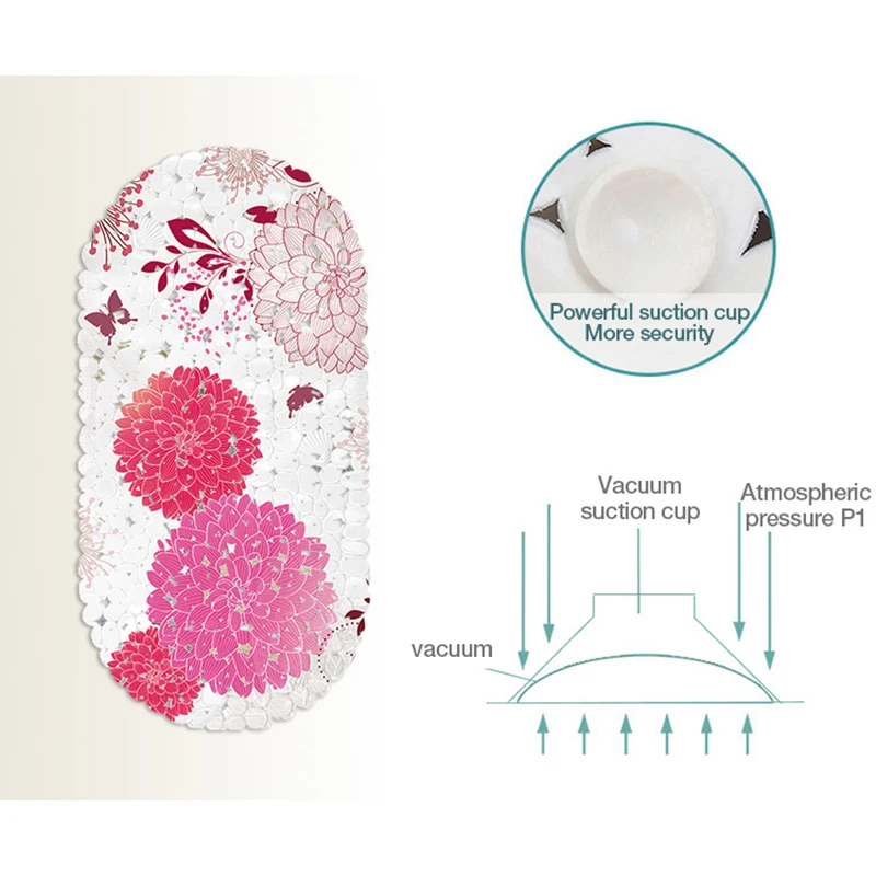 

Bath Mats FreeShipping pvc shower bath mat Nonslip floor Hydrangea mat anti-slip mat bathroom