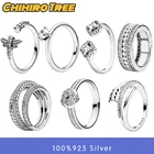 Горячая Распродажа, кольца pandora из настоящего серебра 100% пробы, круглые кольца на удачу для женщин, модные ювелирные изделия, подарок на день рождения