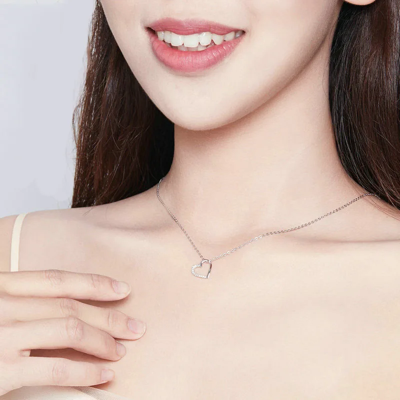 Модное ожерелье с кулоном в виде сердца из стерлингового серебра s925 пробы