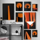 Мужчина с черной шляпой, холст, картины, планшетов и черно-оранжевых принтов, настенные картины для гостиной, домашний декор