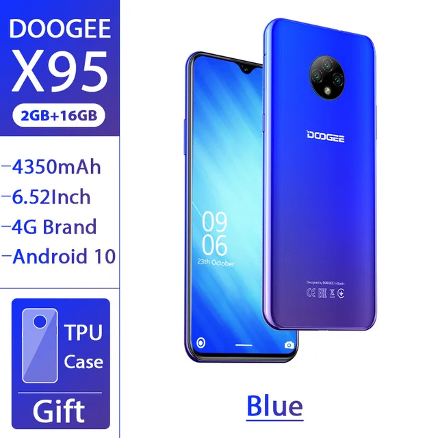 DOOGEE X95 смартфон с 5 5-дюймовым дисплеем процессором MTK6737 ОЗУ 2 Гб ПЗУ 16 ГБ 13 МП 6 52 мАч