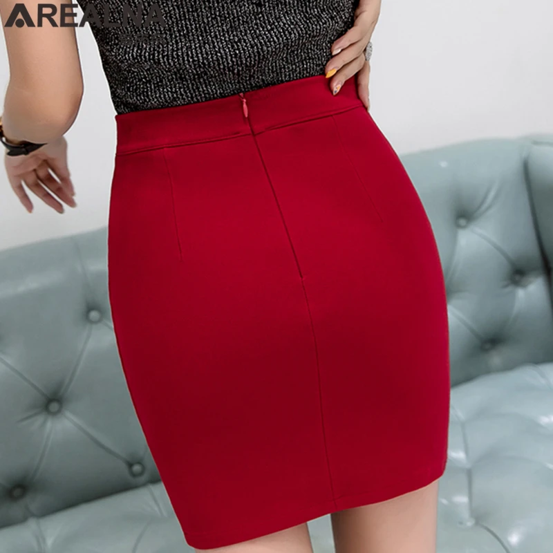

Skirts Womens Office Lady Black Short Skirt Plus Size Korean Woman Bodycon Mini Skirt Elegant Woman Elasticity Pencil Skirts 3XL