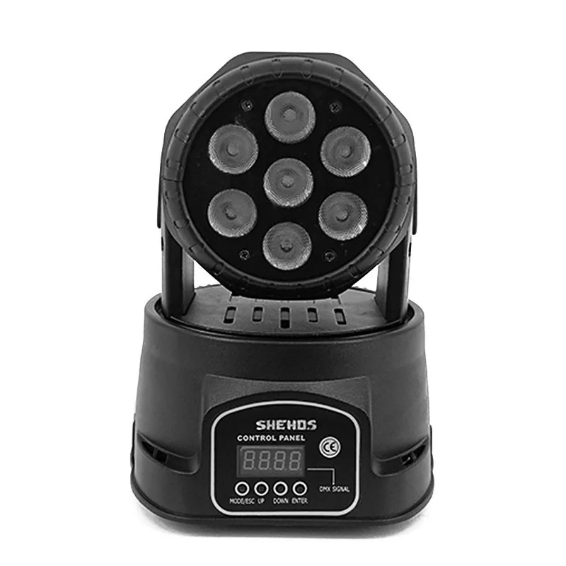 Высокое качество LED Мини Moving Head Wash Light 7X12W RGBW 4in1 Heads DMX сценический свет стробоскоп DJ