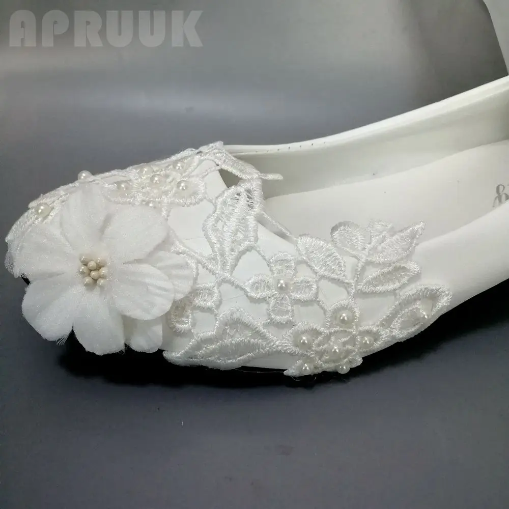 Женские свадебные туфли с жемчугом и кружевом | Обувь
