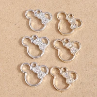 10pcs 1719mm cartoon hollow bear charms for jewelry making crystal bowknot charms pendants fit necklaces earrings diy crafts