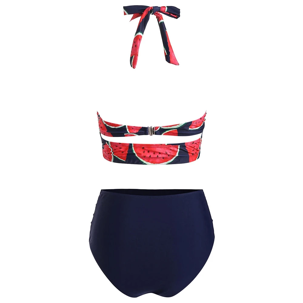 2019 новый комплект бикини с арбузным рисунком женский купальник на шнуровке