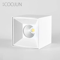 coojun led square surface mounted downlight high cri ra85 30w 20w cob punch free living room office hotel commercial lighting