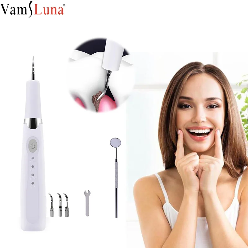 

Portable Electric Ultrasonic Dental Scaler Remover Tooth Stains Tartar Tool Dentist Whiten Teeth Health with Gift Box