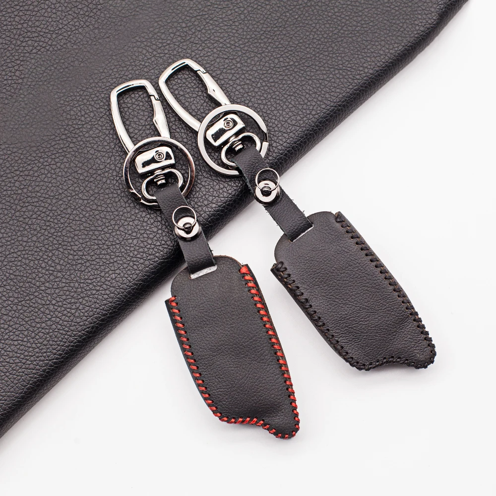 

Carrying Tomahawk TZ9010 LCD Remote Controller Leather Key Chain Fob Case for Vehicle Security 2-Way TZ-9010 Car Alarm System