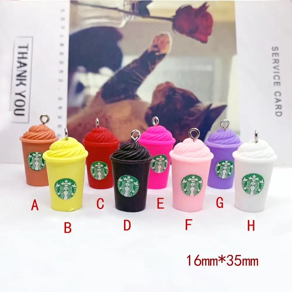 

8pcs 16*36mm 3D Drink Bottle Ice Cream Coffee Cup Resin Charms Pendants For DIY Decoration Earrings Key Chains Accessories LL232
