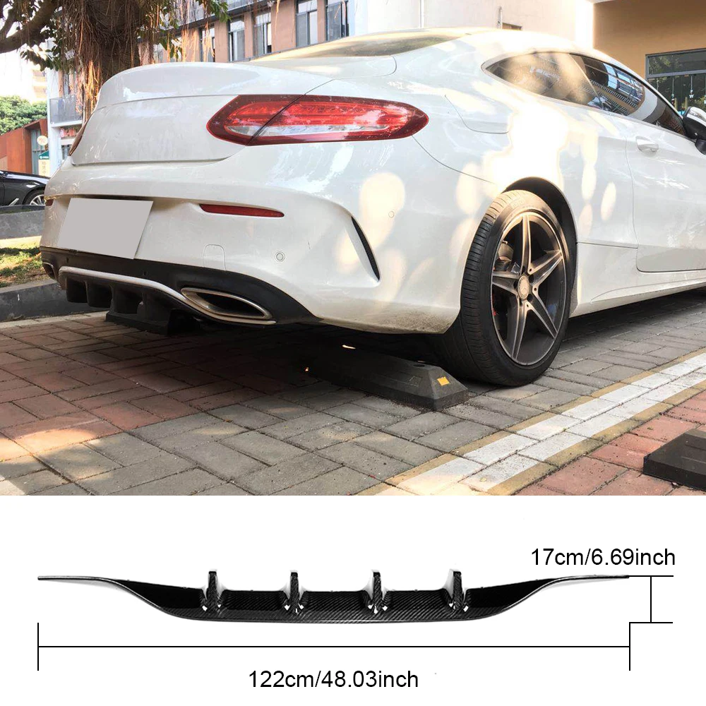 Диффузор для заднего бампера из углеродного волокна для Mercedes Benz C205 Coupe только- C43 AMG C180 C300 C350 конвертируемый без C63