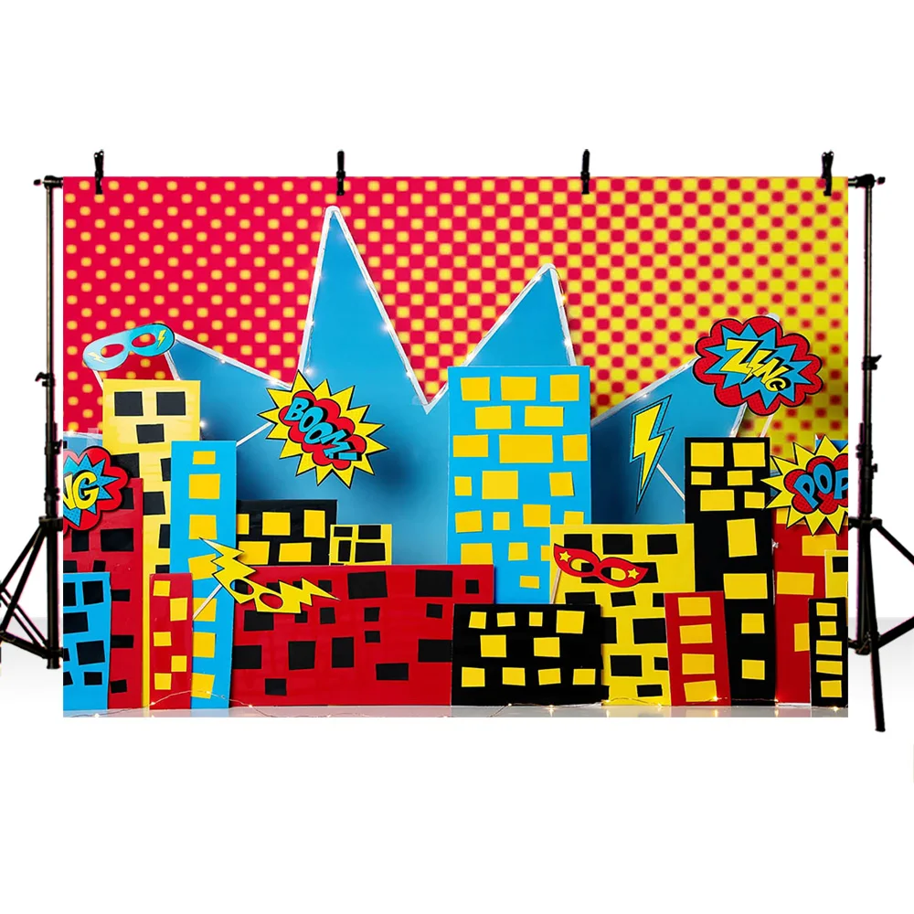 Супергерой фон для фотографии с днем рождения Новорожденный ребенок Фото