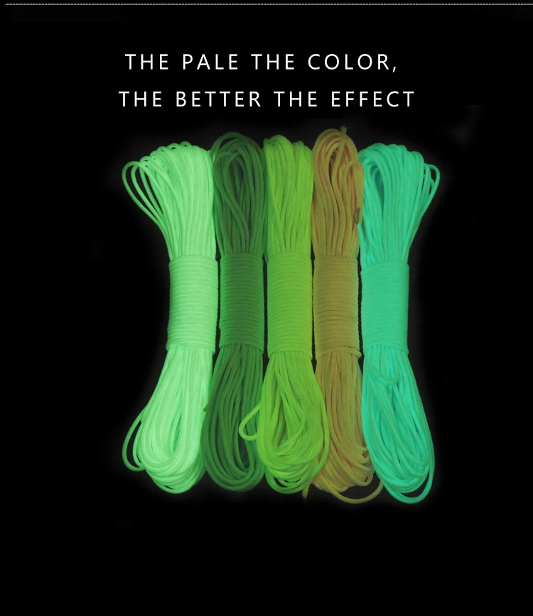 20 метров Паракорд более длинный ночной лагерный канат светящийся Кемпинг