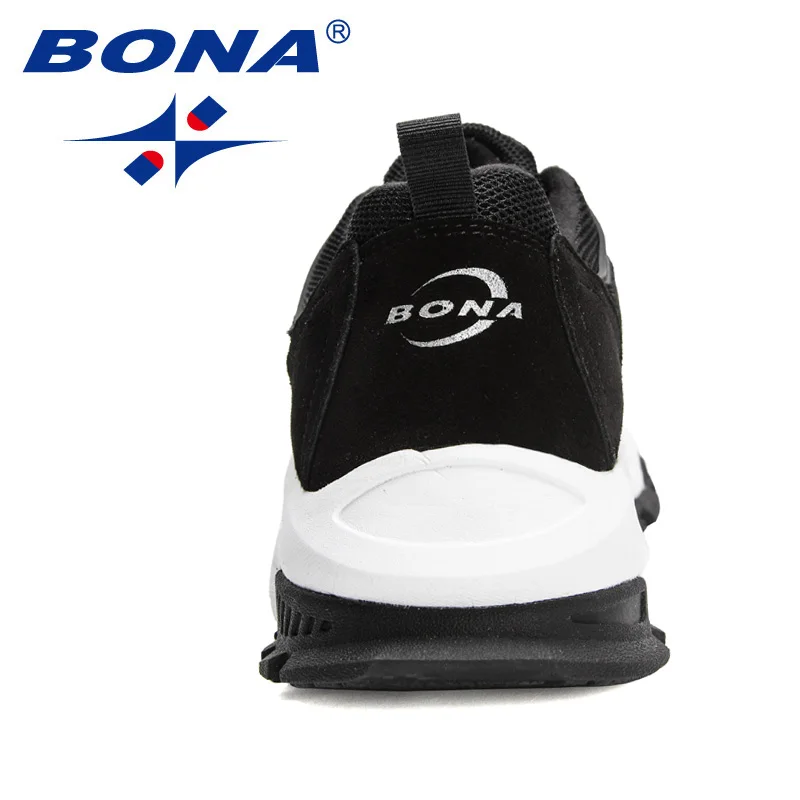 BONA 2022 New Designers Suede Mesh Running Shoes for Men Breathable Sneakers Man Sport Shoe Trainers Walking Footwear Mansculino