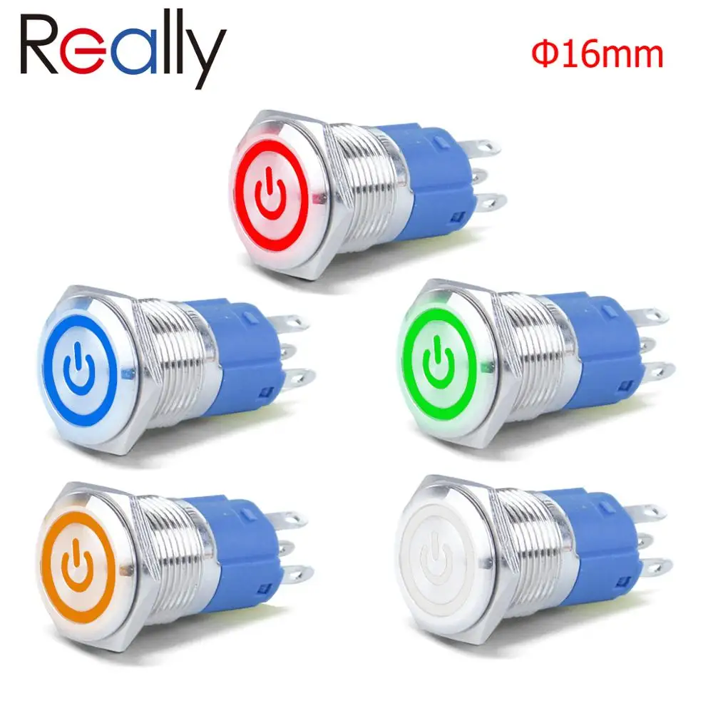 Светодиодный водонепроницаемый металлический кнопочный переключатель с