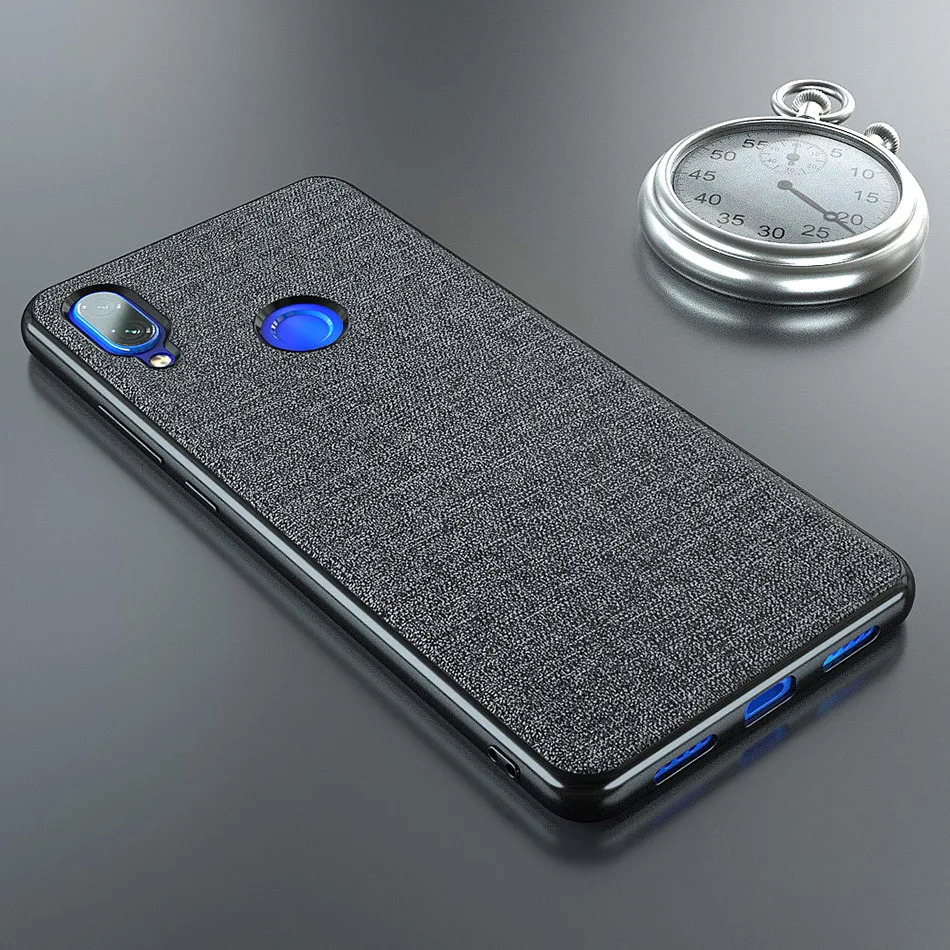 Cloth Black Cloth Frabic Phone Case For Xiaomi Redmi Note 7 6 8 Pro 5 4X 4 4A 6A 7A 6X 5A S2 Y2 A2 Lite Plus Soft Silicone Cover Coque - Color: Cloth Black