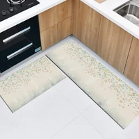 plant leaves beige kitchen mats for floor anti slip mat absorbent shower bedroom rug long soft flannel toilet mat washable