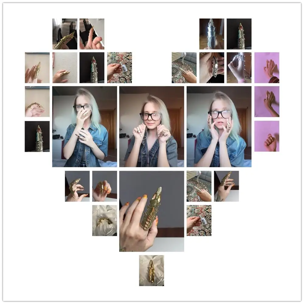 

2020 NEW Cool Boys Punk Gothic Rock Scroll Joint Armor Knuckle Metal Full Finger Ring Gold Cospaly DIY Ring Halloween decoration