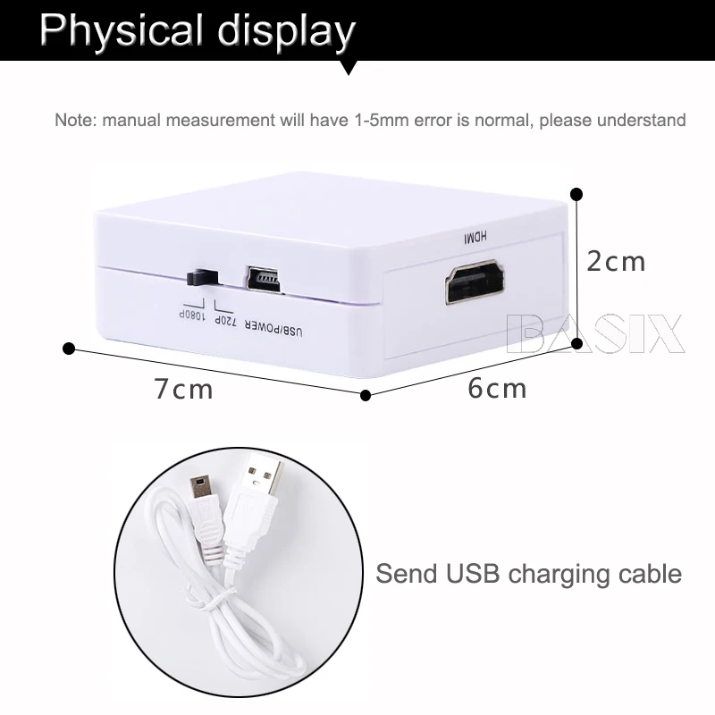 BKSCY HDMI в AV адаптер 1080P видео конвертер HDMI2AV коробка поддержка NTSC PAL выход