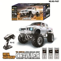 hg p407 rc car 110 2 4g 4wd 3ch brushed rally radio control car toyato metal high speed rock crawler rtr toys for children