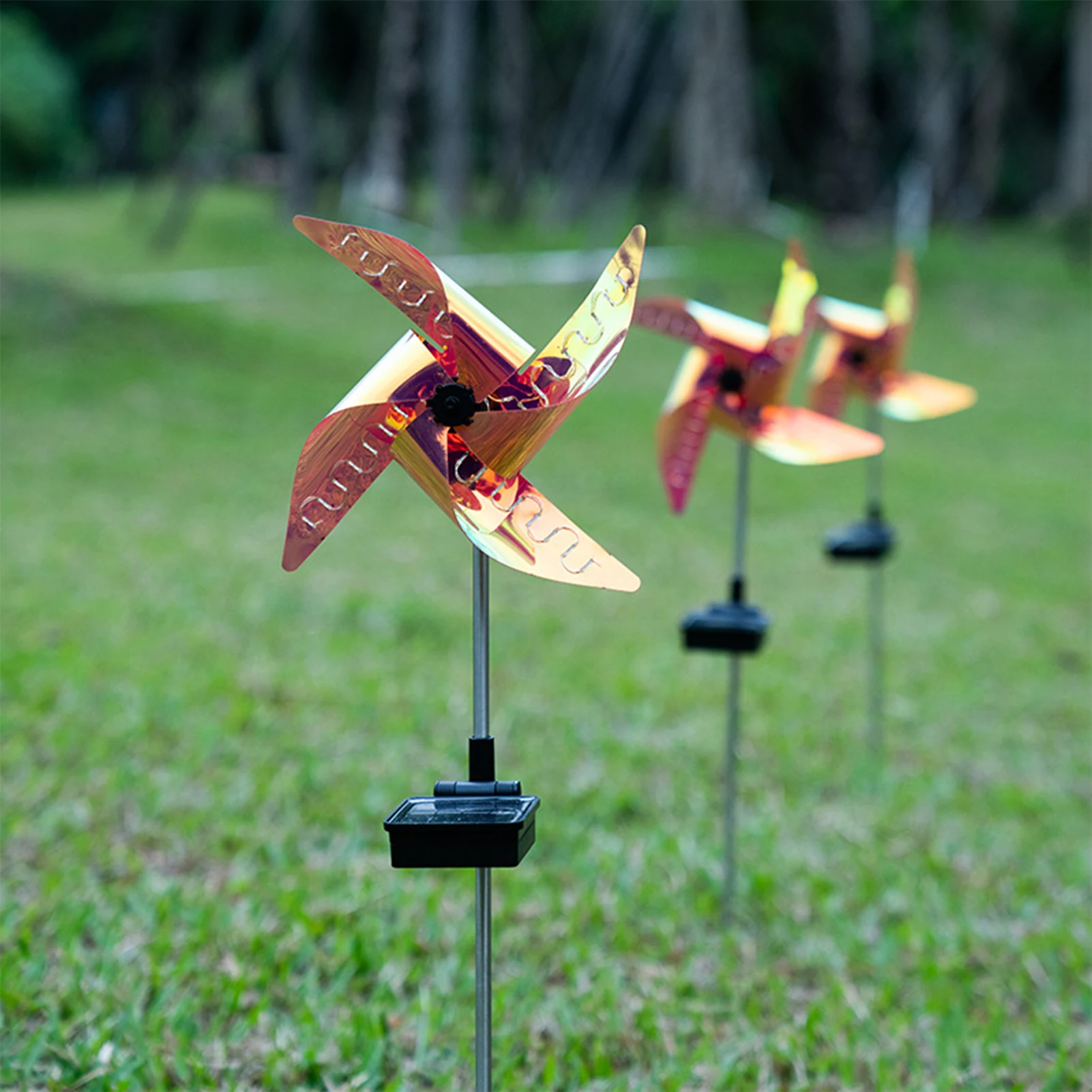 

2 Sets Solar Garden Light Decorative Outdoor Rainproof Waterproof And Rustproof Functions Household Garden Lawn Windmill Lamp