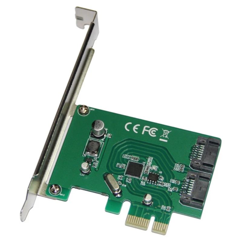 

PCI-E SATA3.0 Converter for Desktop ASM1061 Chip Rear 2-Port 6Gbps Card PCI-E 1X to 2-Port SATA