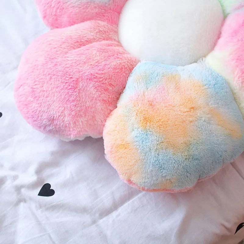 

Furry Plush Flower Shape Plush Pillow Mat Stuffed Lifelike Flower Peach blossom Baby Kids Home Soft Flowers Cushion Home Decor