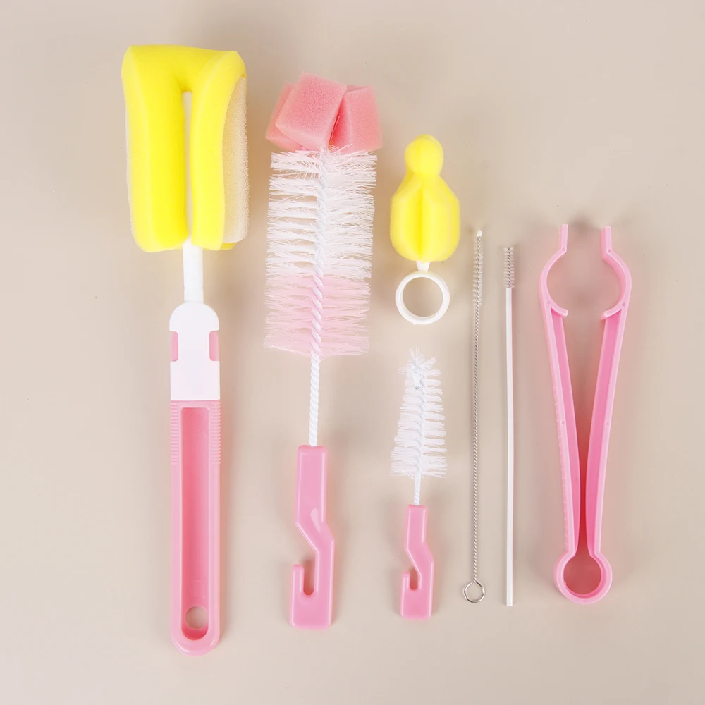 Набор щеток для детских бутылочек 7 шт. насадка на соски вращающаяся 360 градусов