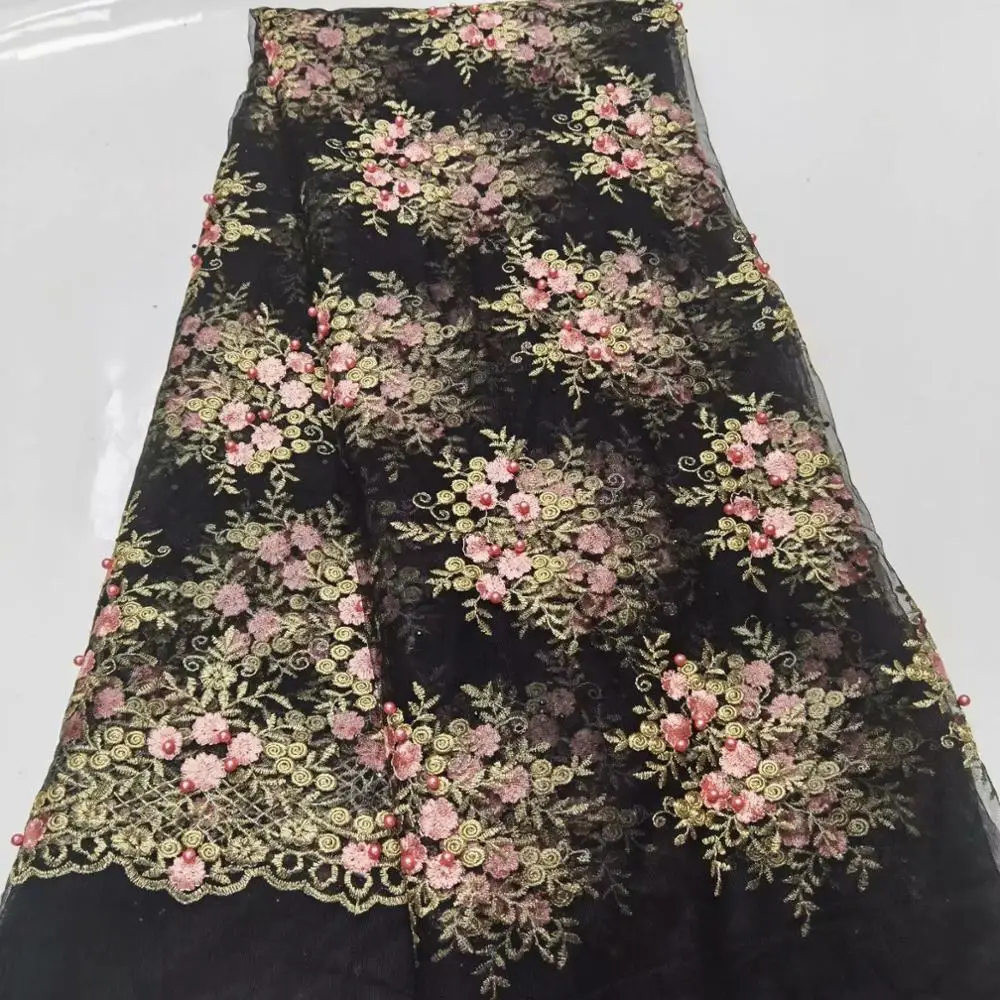 

Hot Sales African French Lace Fabric High Quality Tulle Net Lace Fabric 5y Embroidery Nigerian Net Lace Fabric For Womens FW1020