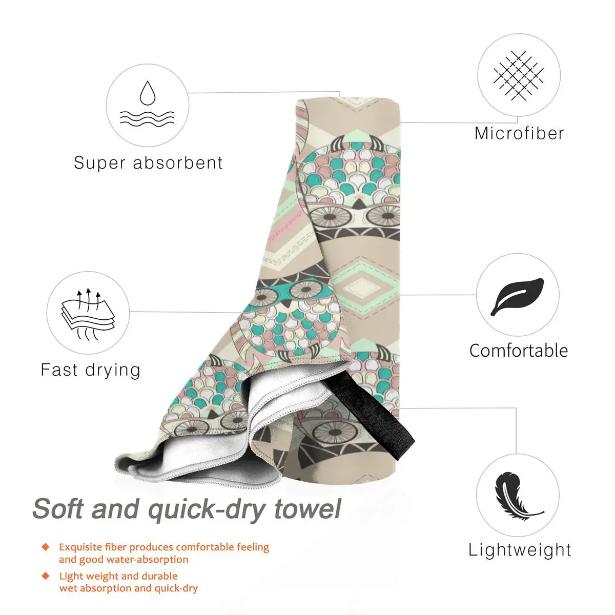 Банное полотенце с рисунком милой Совы родными элементами банное ночное платье