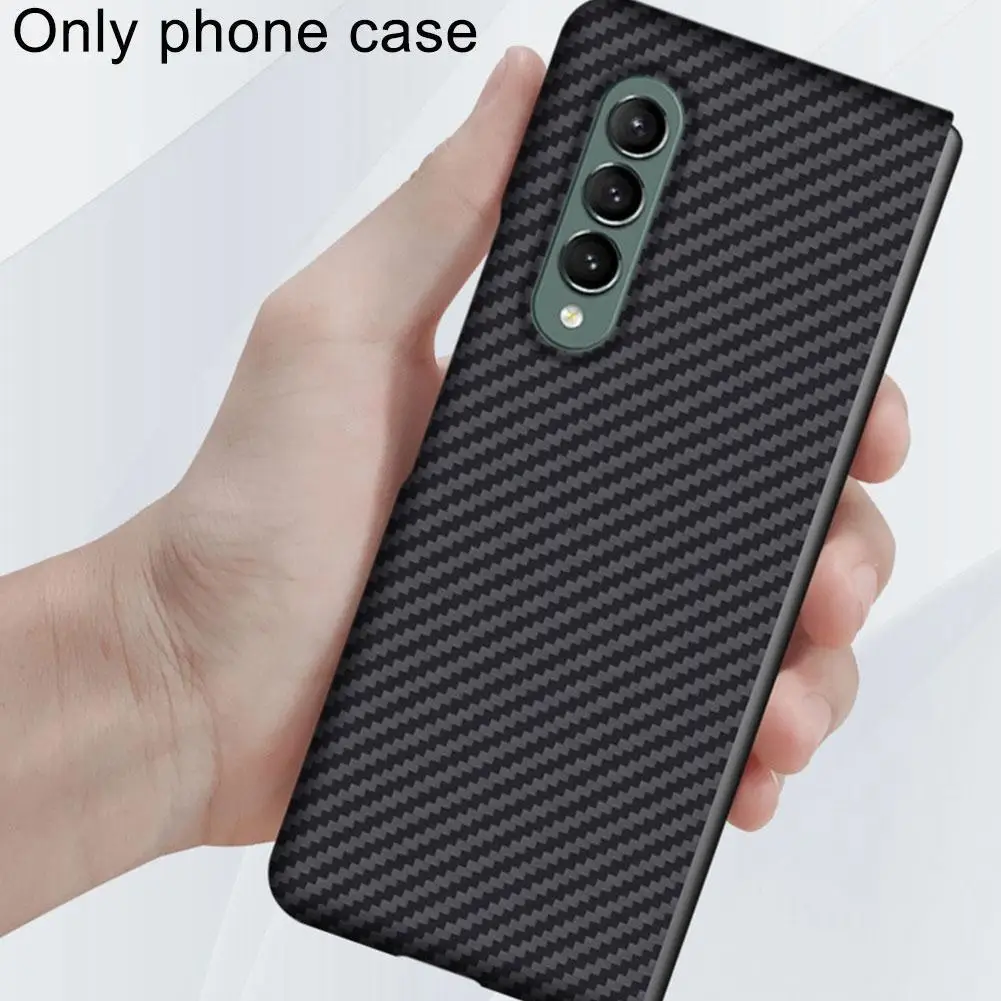 

Suitable For Samsung ZFold3 Mobile Phone Case Real Carbon Fiber Protective Shell Folding Screen Protective Cover