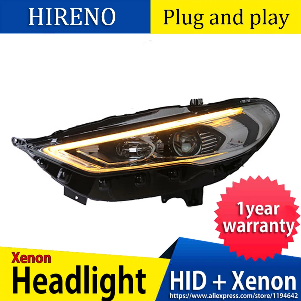 Car Styling Head Lamp for Ford Mondeo 2017 2018 Headlights Fusion Headlight Dynamic steering DRL H7 D2H Hid Bi Xenon Beam | Автомобили и
