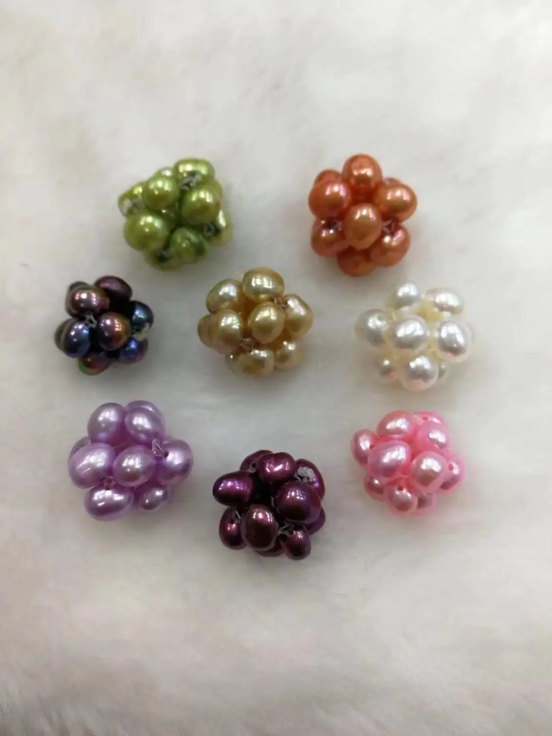 100% Freshwater Pearl Woven Ball DIY Handmade pearl Pendant for Women Settings 8 Colors Necklace Jewelry PB6 | Украшения и