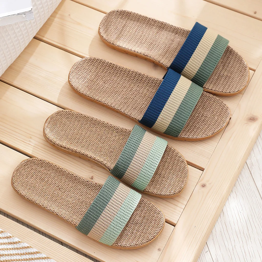 

Women's Slides Outdoor Fashion Flax Bohemian Casual Beach Antiskid Slipper Home Slippers sapatos das mulheres