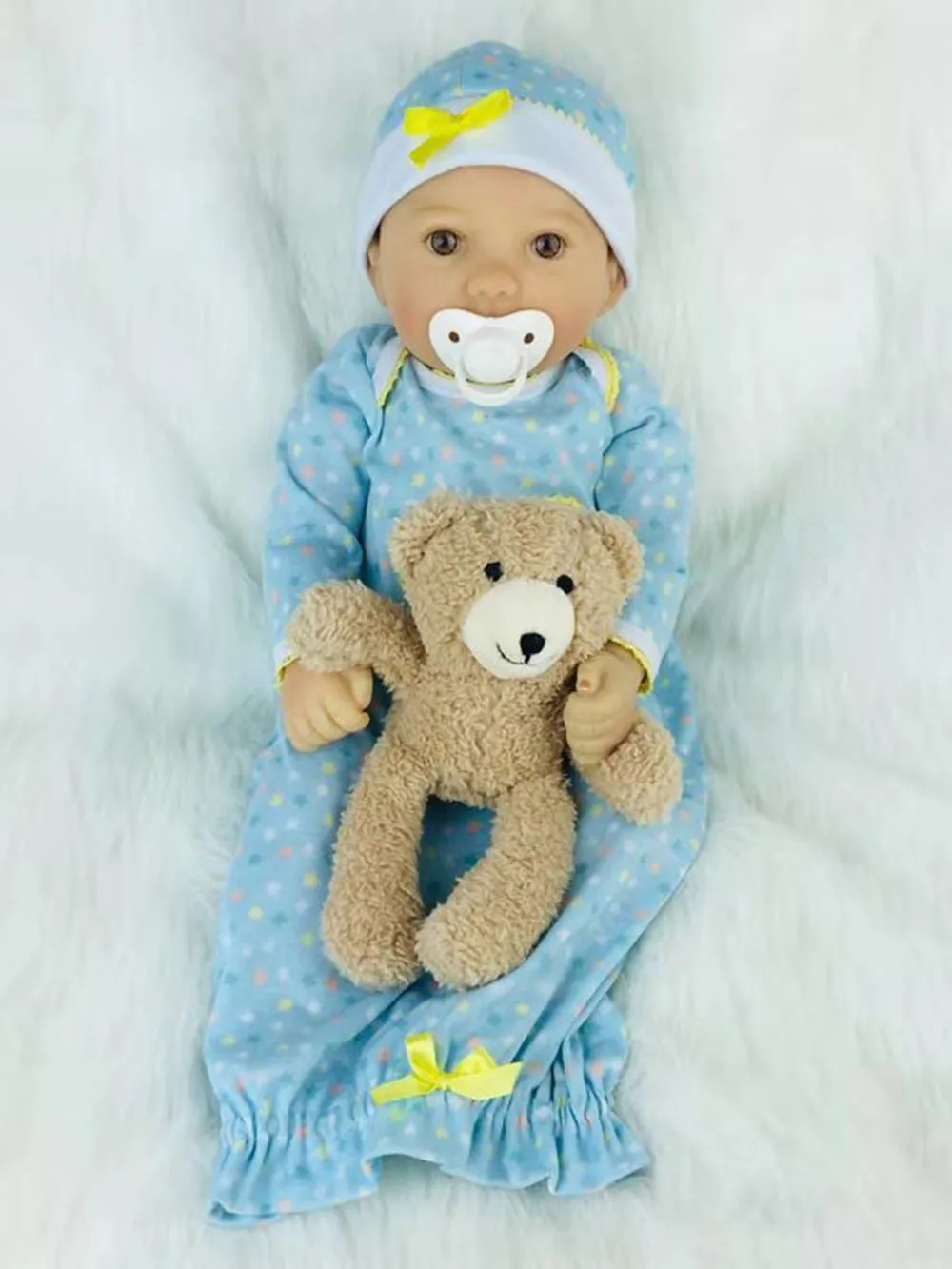 bear(light brown) Кукла Avani 'Diana' 45 см, силиконовая виниловая кукла для новорожденных, куклы ручной работы, реалистичные куклы для новорожденных, реалистичные куклы для новорожденных - Цвет: bear(light brown)