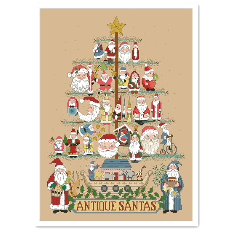 Посылка для вышивки крестиком с изображением Санта дерева мультяшный рисунок