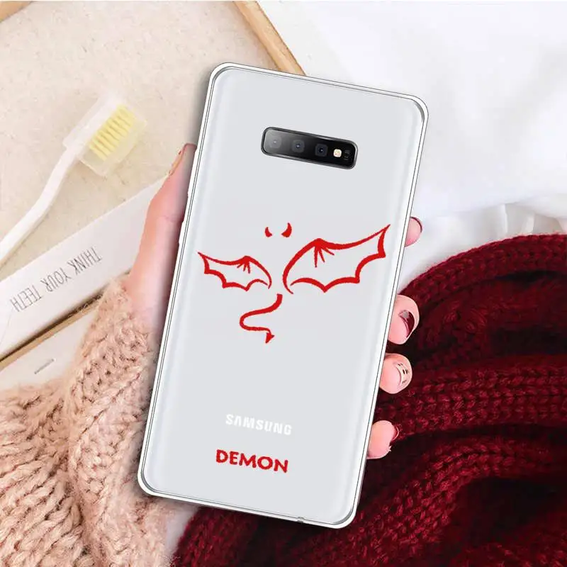 

Demon Angel Couple BFF Phone Case Transparent For Samsung Galaxy A71 A21s S8 S9 S10 plus note 20 ultra