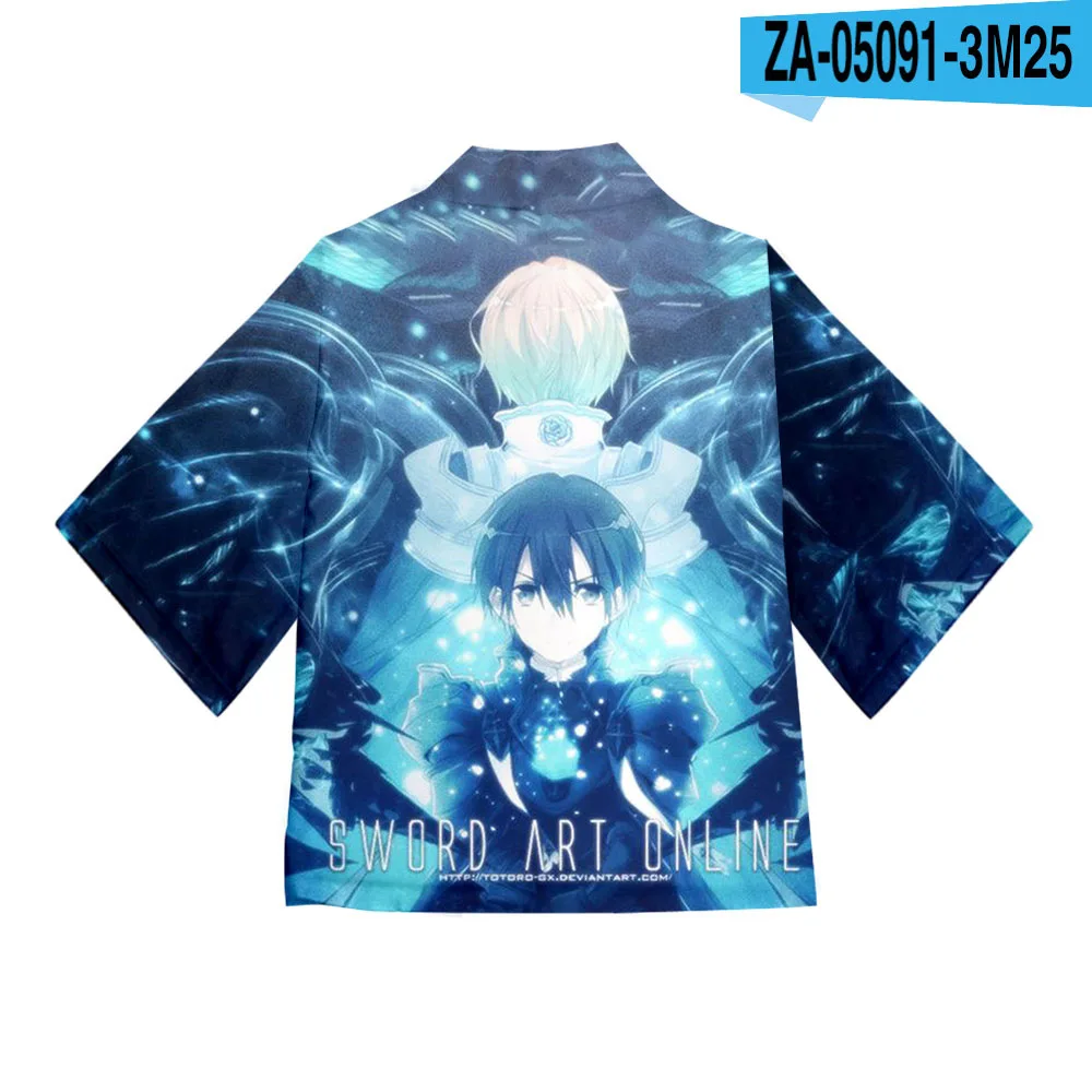 Кимоно для мужчин и женщин необычное аниме-кимоно с коротким рукавом кардиган