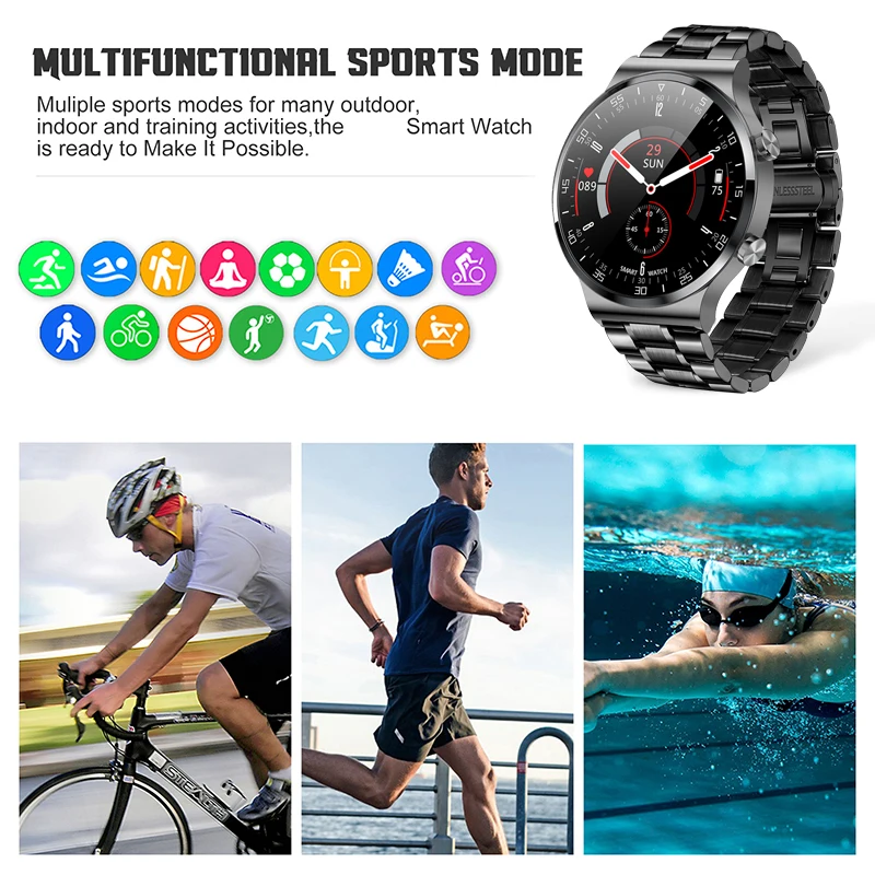 

2021 New Smart Watch Men Full Touch Screen Sport Fitness Watch IP67 Waterproof Bluetooth call For Android ios smartwatch Men+box