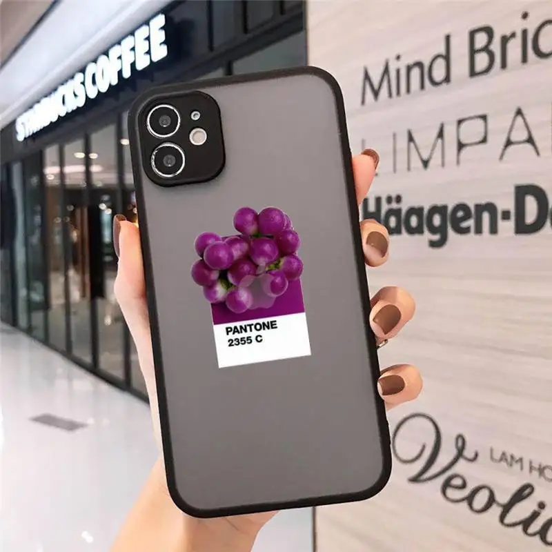 

Wave peach Fundas strawberry orange Phone Case For iPhone 12 11 Mini Pro XR XS Max 7 8 Plus X Matte transparent cover