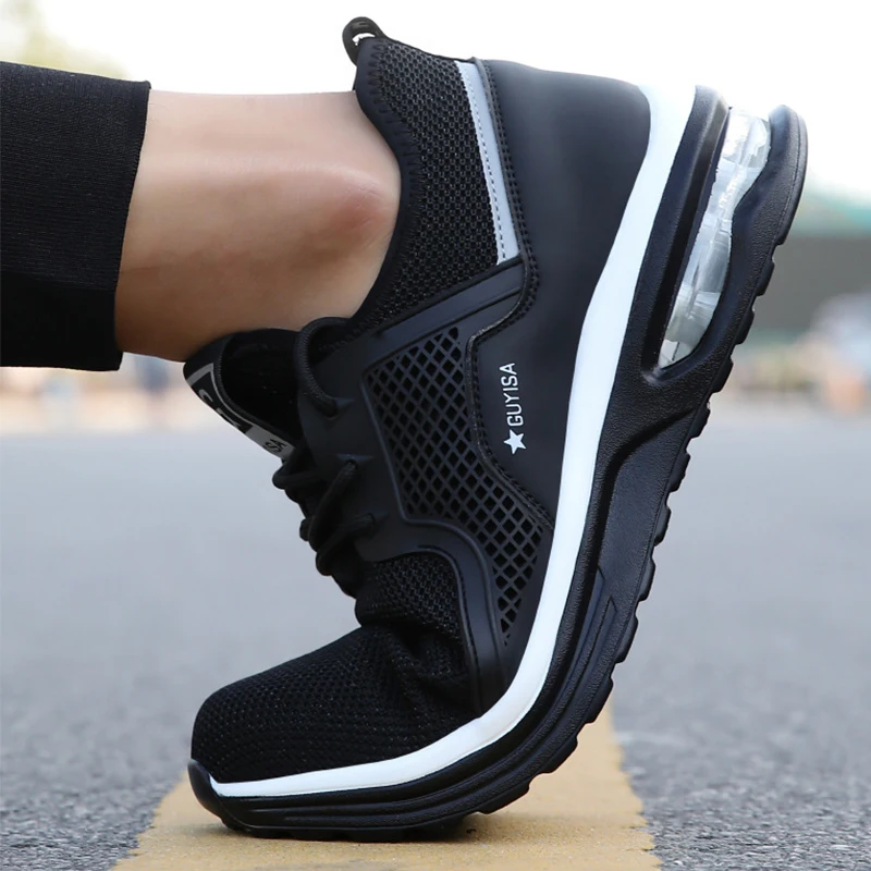 

Breathable Safety Shoes Men's Lightweight Puncture Proof Steel Toe Cap Shoes Anti-smashing Air Mesh Work Sneakers Men's Footwear