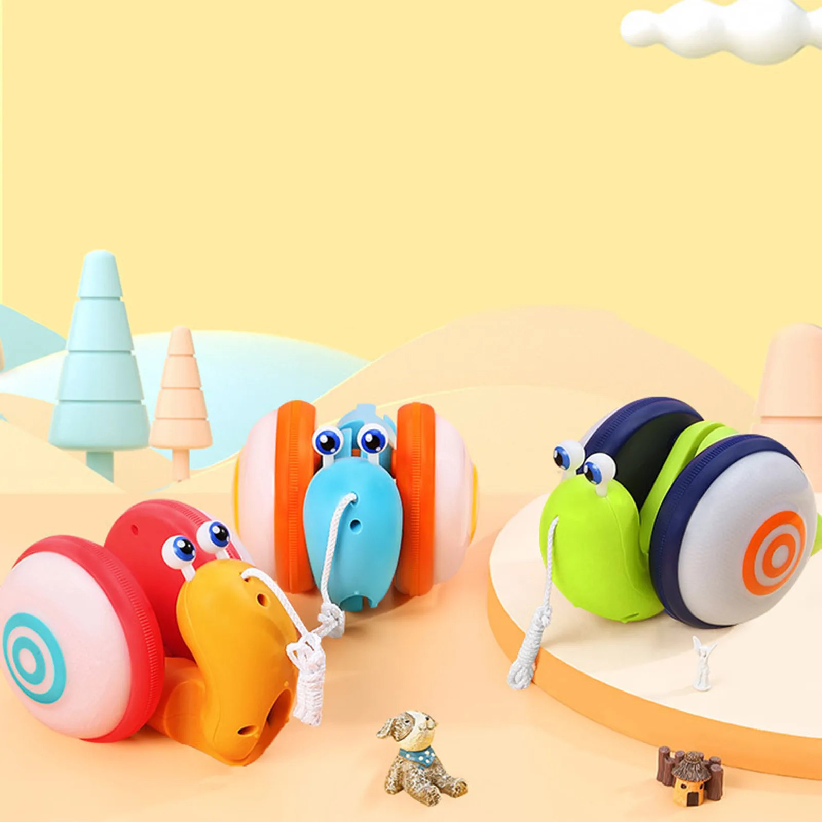 

3pcs Leashing Snails Machine for children walking learning Christmas Easter Halloween Toddler Gift eco-friendly kid toys#Z