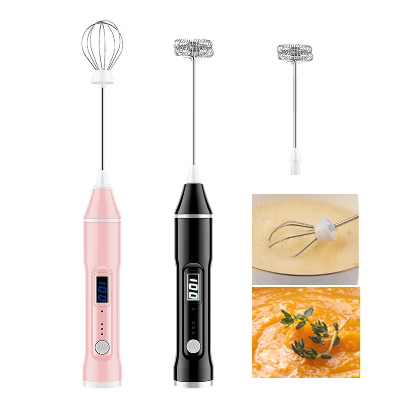 

Electric Milk Frother with 2 Whisks Blender Mixer USB Rechargeable Foam Maker for Coffee Latte Cappuccino Hot Chocolate Durable