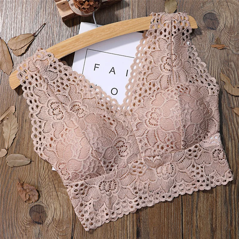 

Summer Women Lace Sexy Lingerie Wireless Bra For Women Padded Push Up Bralette Female Brassiere Soft Backless Fashion Bras