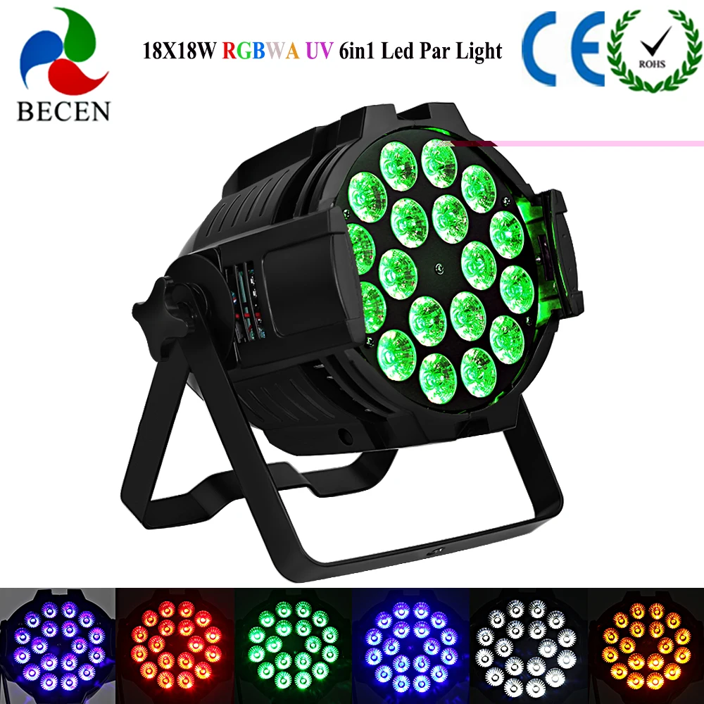 Бесплатный налог 18x18 Вт 6в1 Led Par огни RGBWA UV DJ свет корабль от евро склад | Лампы и