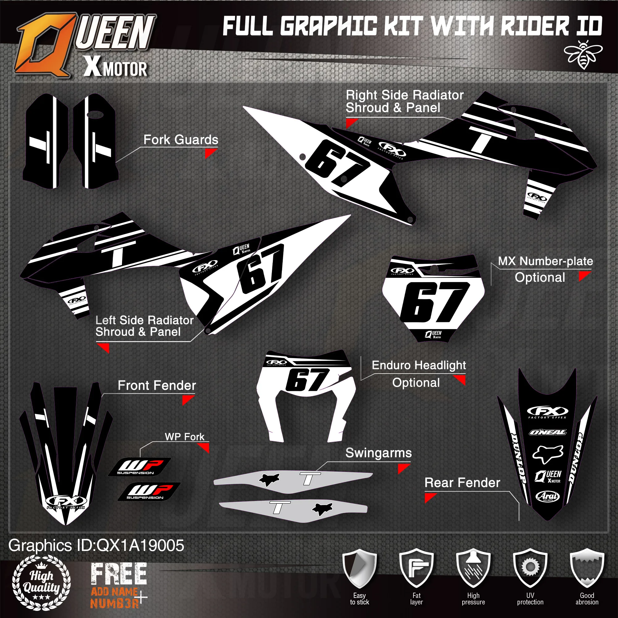 Набор наклеек QUEEN X для KTM 2019 2020 SX SXF 2021 EXC XC-W EXC-F 005 | Автомобили и мотоциклы