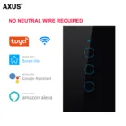 AXUS Wi-Fi сенсорный выключатель Smart Life беспроводной настенный выключатель с голосовым управлением дистанционное управление с Alexa Google Home стандарт США 1  2  3 комплекта